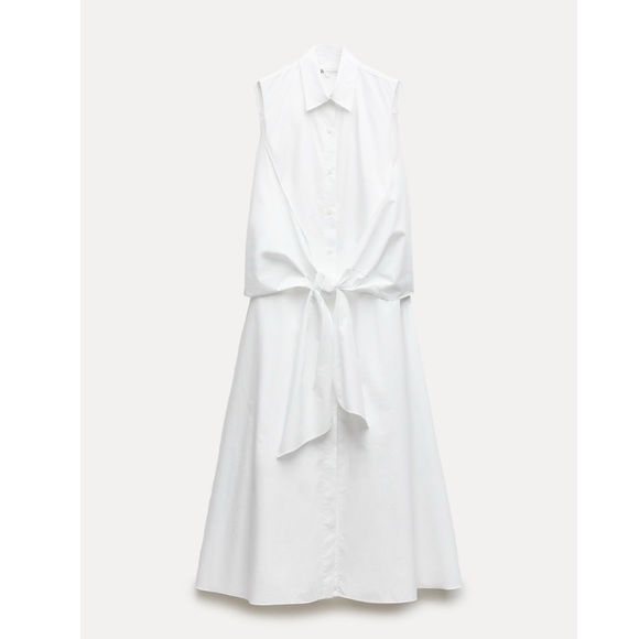 Zara Knotted Poplin Shirt Dress - Picture 6 of 15